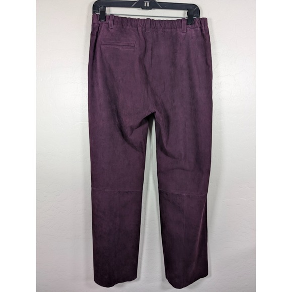 Stouls Pants Womens XL Suede Pull On Maroon Mid-Rise Wide Leg Pockets Stretch - Picture 2 of 13